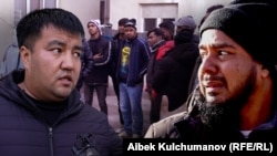 Айлыгын ала албай жатканын айткан бангладештиктер жана иш берүүчү. Коллаж.