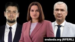 Дарадца Агенцтва эўраатлянтычнага супрацоўніцтва Антон Пянькоўскі, лідэрка дэмакратычных сілаў Сьвятлана Ціханоўская, палітык Павал Латушка. Ілюстрацыйны каляж 