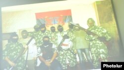 Armenia - An alleged 2015 photograph of members of an Armenian militant group arrested on coup charges.