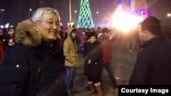 Бишкек шаарынын мэри Кубанычбек Кулматов Ала-Тоо аянтында. 31-декабрь 2014-ж. фото: Нурай Марс