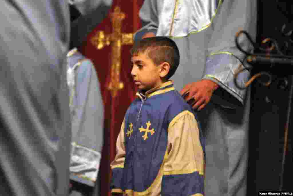 Armenia -- Christmas candle liturgy, Khor Virap, 05Jan2013