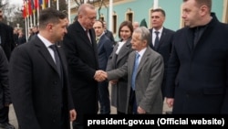 Владимир Зеленский, Реджеп Тайип Эрдоган и Мустафа Джемилев, Киев, 3 февраля 2020 год