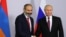 Russia is wary as Armenia readjusts its foreign policy -- and its relations with Moscow. Here, Russian President Vladimir Putin meets with Armenian Prime Minister Nikol Pashinian in Moscow on June 13. They meet again in the Russian capital on September 8.