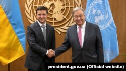 Президент України Володимир Зеленський і генеральний секретар ООН Антоніу Ґутерріш (фото архівне)