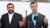 Rusiya oliqarxı Ruben Vardanyan (solda) və Rusiya Təhlükəsizlik şurası sədrinin müavini Dmitri Medvedev Skolkovo biznes məktəbində (Arxiv fotosu)  