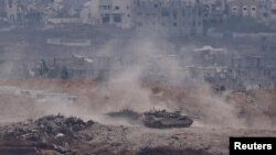 Իսրայելի ԶՈՒ տանկերը Գազայի հատվածի հյուսիսում, ապրիլ, 2025թ.