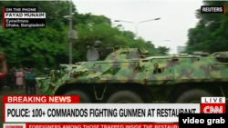 پلیس می گوید، عملیات کماندوها برای آزاد سازی گروگان ها آغاز شده است.