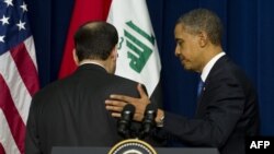 باراک اوباما در دیدار با نوری المالکی، نخست وزیر عراق، روز دوشنبه در واشینگتن