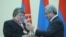 Armenia -- Co-founder of Apple Inc. Steve Wozniak receiving an IT prize from Armenian President Serzh Sarkisian in Yerevan, 11Nov2011