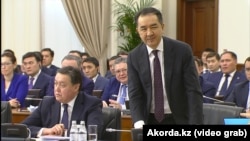 Премьер-министр Бақытжан Сағынтаев үкіметтің кеңейтілген отырысында. Астана, 30 қаңтар 2019 жыл. 
