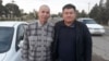 Uzbek journalist Salijon Abdurahmonov (left) with human rights activist Abdurahmon Tashanov upon his release from prison on October 4. 