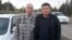 Uzbek journalist Salijon Abdurahmonov (left) with human rights activist Abdurahmon Tashanov upon his release from prison on October 4. 