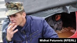 Protest penzionisanih pripadnika OS BiH, Sarajevo, 18.april 2012.