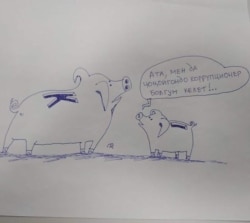 Төлөгөн Карыкеевдин карикатурасы.