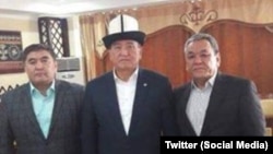 Камчыбек Ташиев, Сооронбай Жээнбеков и Молдомуса Конгантиев. Предвыборная кампания, 2017 год.