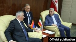 Iran -- Iranian Energy Minister Reza Ardakanian (R) meets with Armenia's Deputy Prime Minister Mher Grigorian, Tehran, July 2, 2019.