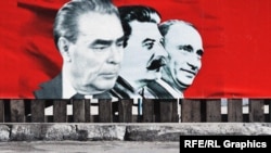 Leonid Brejnev, İosif Stalin və Vladimir Putin