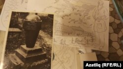 Мушинскийның Толстойга багышлап ясалган рәсеме һәм Илья Толстой кабер ташы фоторәсеме