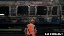 Наступствы расейскага ўдару па чыгунцы ва Ўкраіне. Архіўнае фота