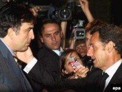 Михаил Саакашвили и Николя Саркози, 12 августа 2008 года