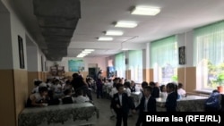 В столовой школы-лицея № 23. Шымент, 11 сентября 2018 года.