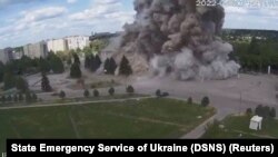 Расейская ракета пацэліла ў Дом культуры ў Лазавой, 20 траўня 2022 году. Ілюстрацыйнае фота