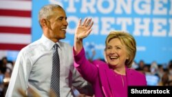 Президент Обама жана демократтардын талапкери Хиллари Клинтон