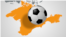 Futbol topu ve Qırım yarımadası. Nümüneviy kollaj