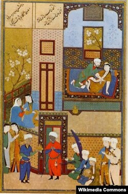 برگی از دست‌نوشته منظومه عاشقانه مهر و مشتری، نوشته محمد عصار تبریزی.