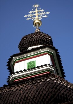 Українська дерев’яна церква святого Михаїла 17-го століття у Празі, яку в 1929 році перевезли із Закарпаття з села Медведівці