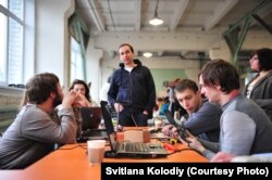 Hack4energy 2015 (у центрі – Роман Зінченко, співзасновник Greencubator)