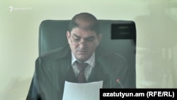 Armenia -- Judge Artush Gabrielian presides over a court hearing in 2017.