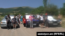 Armenia - Residents of Ardvi village protest against a gold mining project, 26 July, 2017.