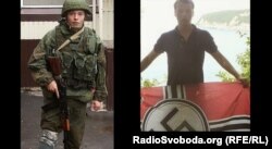 Командир бригади бойовиків з угруповання «ЛНР» «Русич» Олексій Мільчаков тримає прапор з нацистським символом