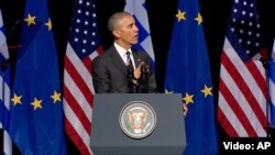 Президент США Барак Обама під час виступув Афінах