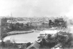 Ставок на місці площі, де зараз стоїть театр імені Франка. Київ, 19-е століття