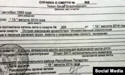 Тиминның үлеме турында документ