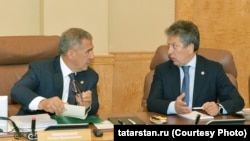 Рустам Минниханов и генеральный директор "Татнефти" Наиль Маганов. Архивное фото