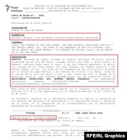 62 гектари землі на півдні Іспанії має у власності фірма Vebelle Royal, записана на Зою Татькову