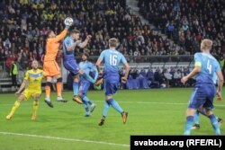 Архіўнае фота. Матч БАТЭ — «Арсэнал» у межах Лігі Эўропы. 2017 год