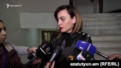 Armenia - Deputy parliament speaker Lena Nazarian talks to journalists, Yerevan, April 19, 2019.