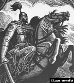 "Манас" дастанындагы башкы каарман - хан Манастын сүрөтү.