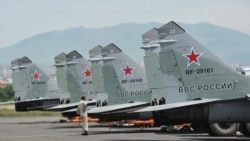 Armenia - Russian MiG-29 fighter jets at Erebuni airfield in Yerevan, 11Jun2014.
