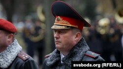 Сяргей Хаменка на сьвяткаваньні Дня міліцыі ў сакавіку 2020 году. Тады ён працаваў на пасадзе намесьніка міністра ўнутраных справаў Беларусі.