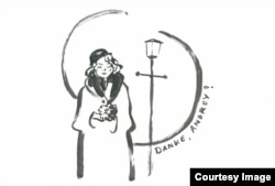 Малюнак Райнхарда Кляйста з кнігі Андрэя Хадановіча „Цягнік Чыкага-Токіё“