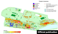 Карта забруднення території колишнього «ПХЗ» (з сайту ДП «Бар’єр»)