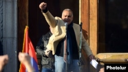 Armenia - Raffi Hovannisian, leader of Zharangutiun Party, addresses the rally in Liberty Square in Yerevan,2Mar,2013