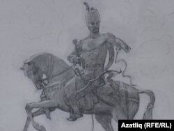 Казанга нигез салучы Мөхәммәд хан һәйкәле рәсеме