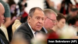 Orsýetiň daşary işler ministri Sergeý Lawrow Hazarýaka döwletleriniň daşary işler ministrleriniň duşuşygynda, Moskwa, 5-nji dekabr, 2017