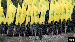 این تصویر شماری از اعضای گروه حزب‌الله لبنان را در اوت ۲۰۱۵ نشان می‌دهد